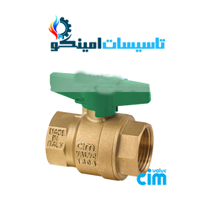 شیر توپی آبی دسته کلیدی ۳۱۶BL دو طرف تو پیچ سیم ۱/۲ PN۸۰