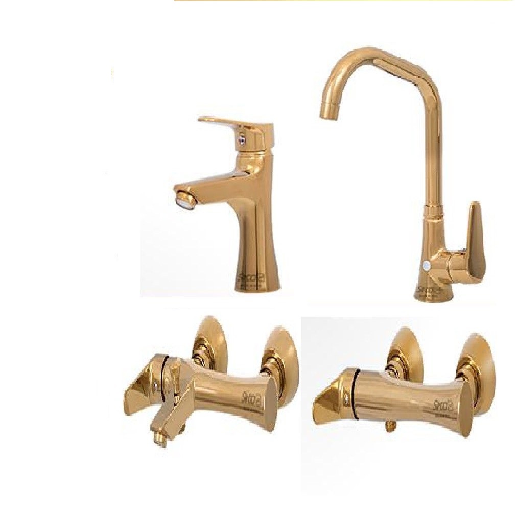 ست شیرآلات سیتکو کد 1256 سفید طلایی | قیمت روز + مشخصات کامل برند شیرآلات سیتکو - قیمت 350,000 تومان